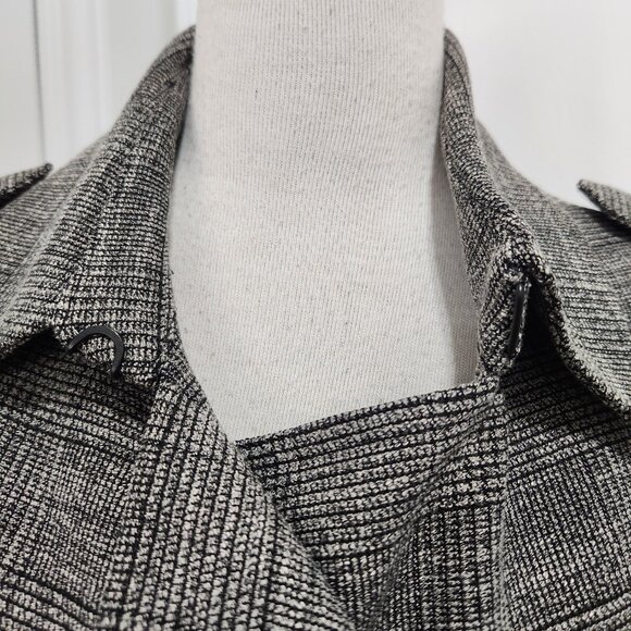 Allsaints Check Print Single Button Tie Waist Trench Coat - Picture 2 of 15